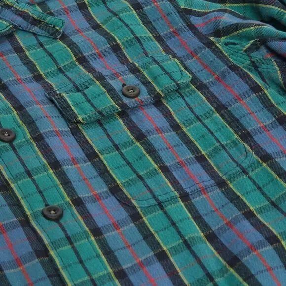 RRL Double Ralph Lauren Cotton Green/Blue Multi Plaid Button Down Shirt, Small - Picture 5 of 12